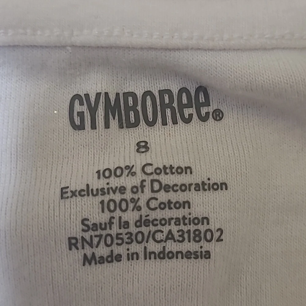 GYMBOREE B'gosh White Tee with Pink Flamingoused‎ good condition.